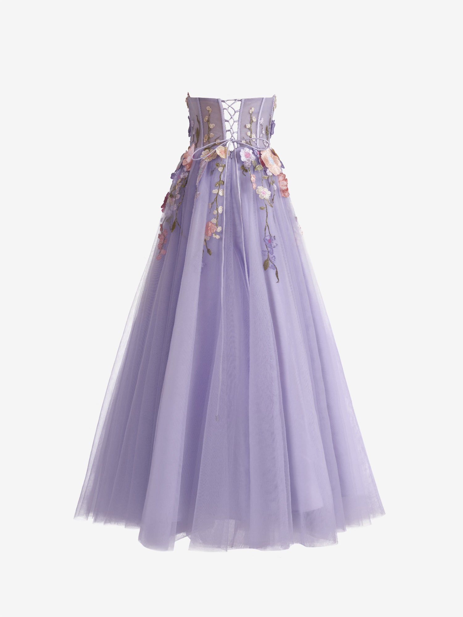 Hope | Lavender A-Line Strapless Tulle Homecoming Dress With 3D Flowers