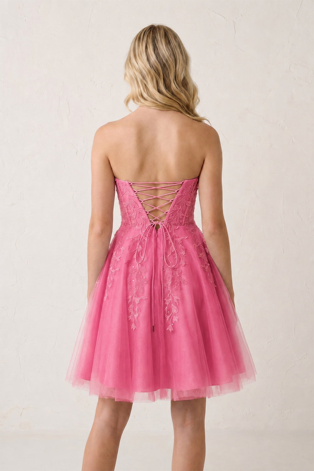 Sky Blue A-Line Tulle Lace Homecoming Dress with Appliques - KISSPROM
