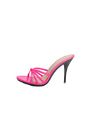Hot Pink Pointed Toe Stiletto Sandals - KissProm