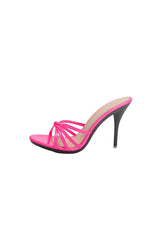 Hot Pink Pointed Toe Stiletto Sandals - KissProm
