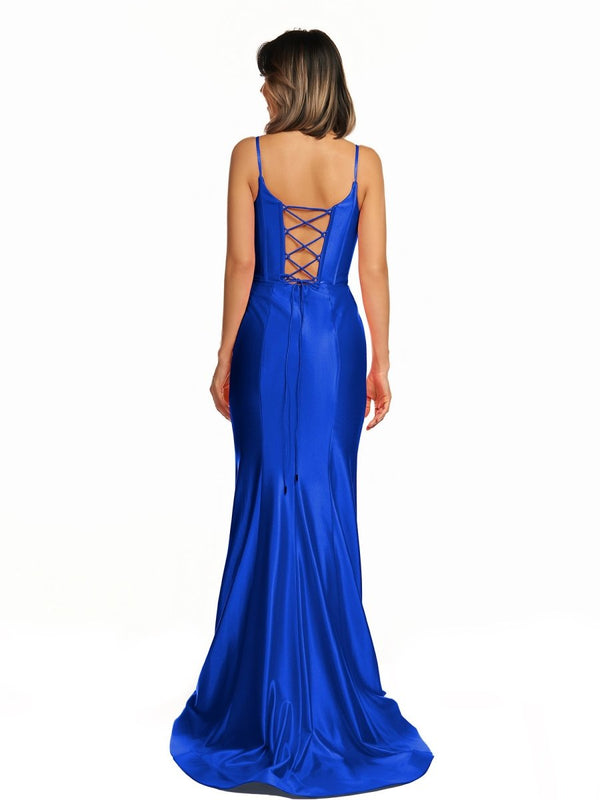 Nancy | Hot Pink Satin Simple Mermaid Prom Dress