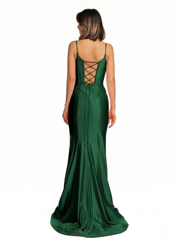 Nancy | Hot Pink Satin Simple Mermaid Prom Dress