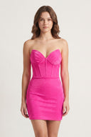Hot Pink Sheath V Neck Beaded Homecoming Dress | KISSPROM