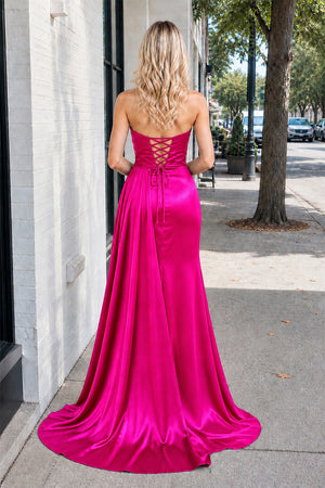 Mermaid Sweetheart Satin Prom Dress with Slit - KissProm