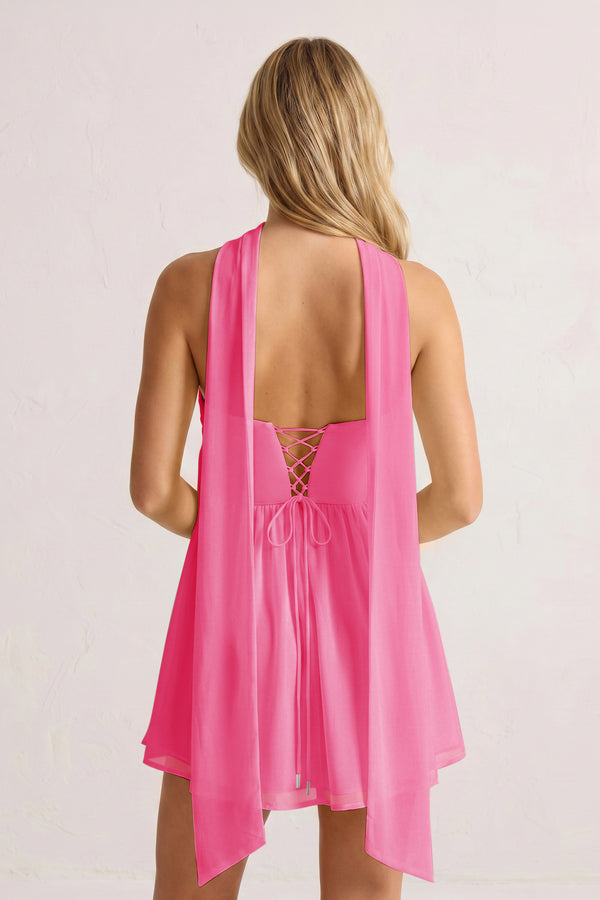 Hot Pink Sweetheart Ruched A-Line Chiffon Homecoming Dress | KISSPROM