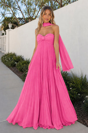 A Line Light Pink Sweetheart Chiffon Long Prom Dress – Prom Dresses by KissProm | Available at KissProm
