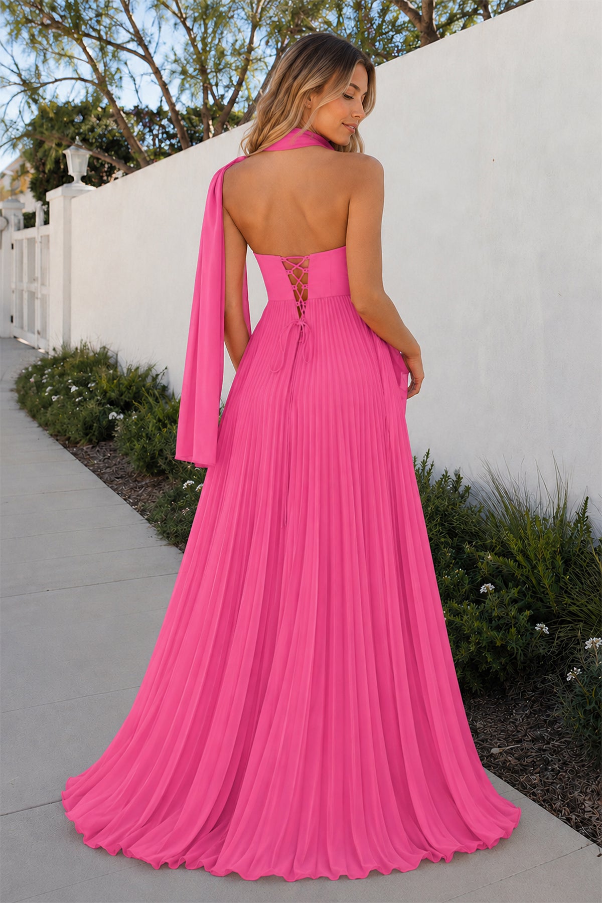 A Line Light Pink Sweetheart Chiffon Long Prom Dress