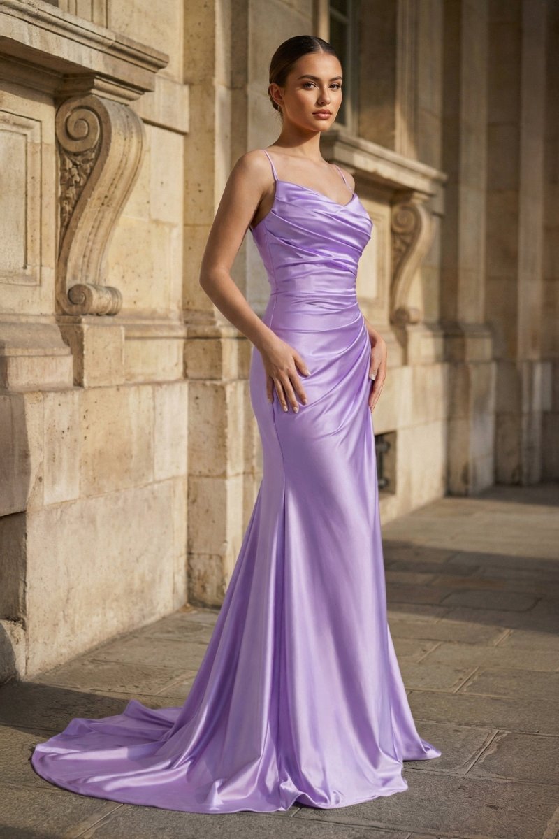 taffeta mermaid prom dresses Burgundy Satin Mermaid V-neck Backless Prom Dresses, Evening Dress, MP749
