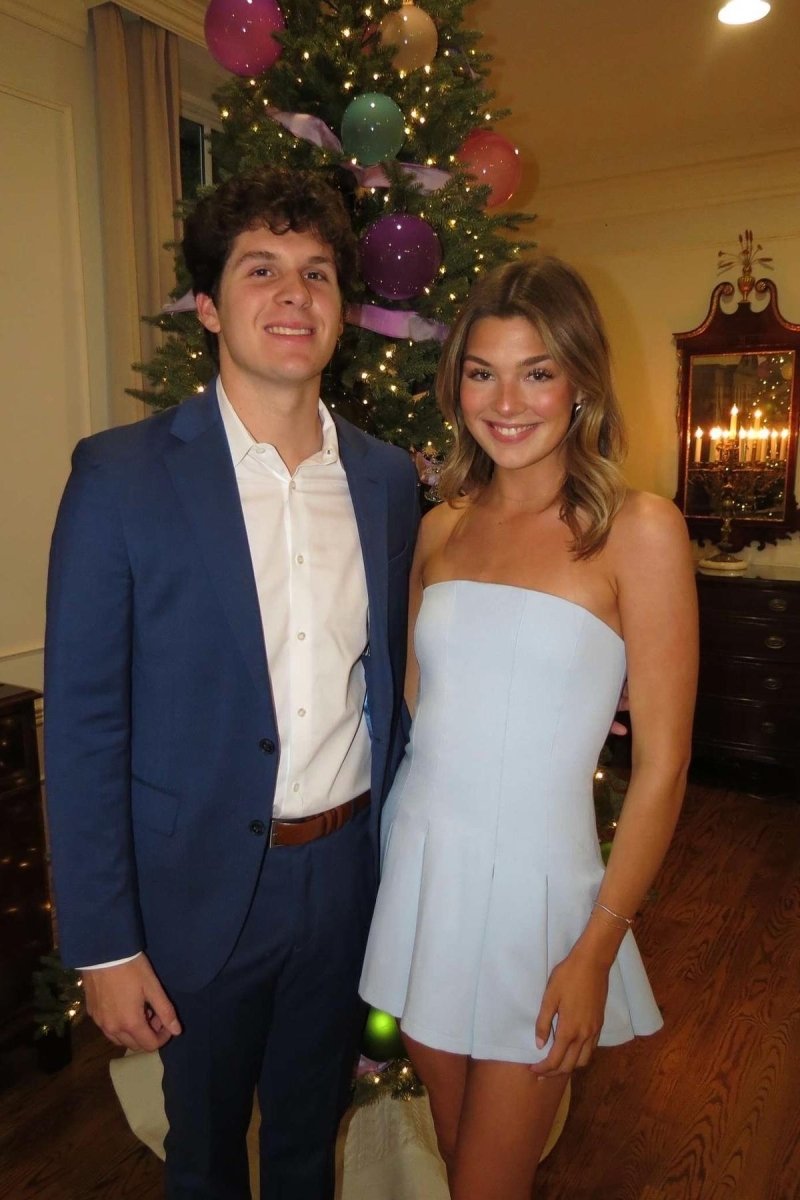 Hydrangea | Sky Blue - Strapless Satin Pleated A-line Short Homecoming Dress