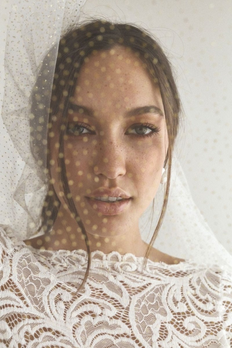 Vintage White Sparkle Tulle Cathedral Wedding Veil