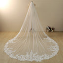 Vintage Lace Trim Transparent Wedding Veil Bridal Veil - KissProm