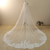 Vintage Lace Trim Transparent Wedding Veil Bridal Veil - KissProm