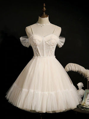 Rosa | Spaghetti Straps Tulle Lace Appliques  Short Prom Dresses With Bow