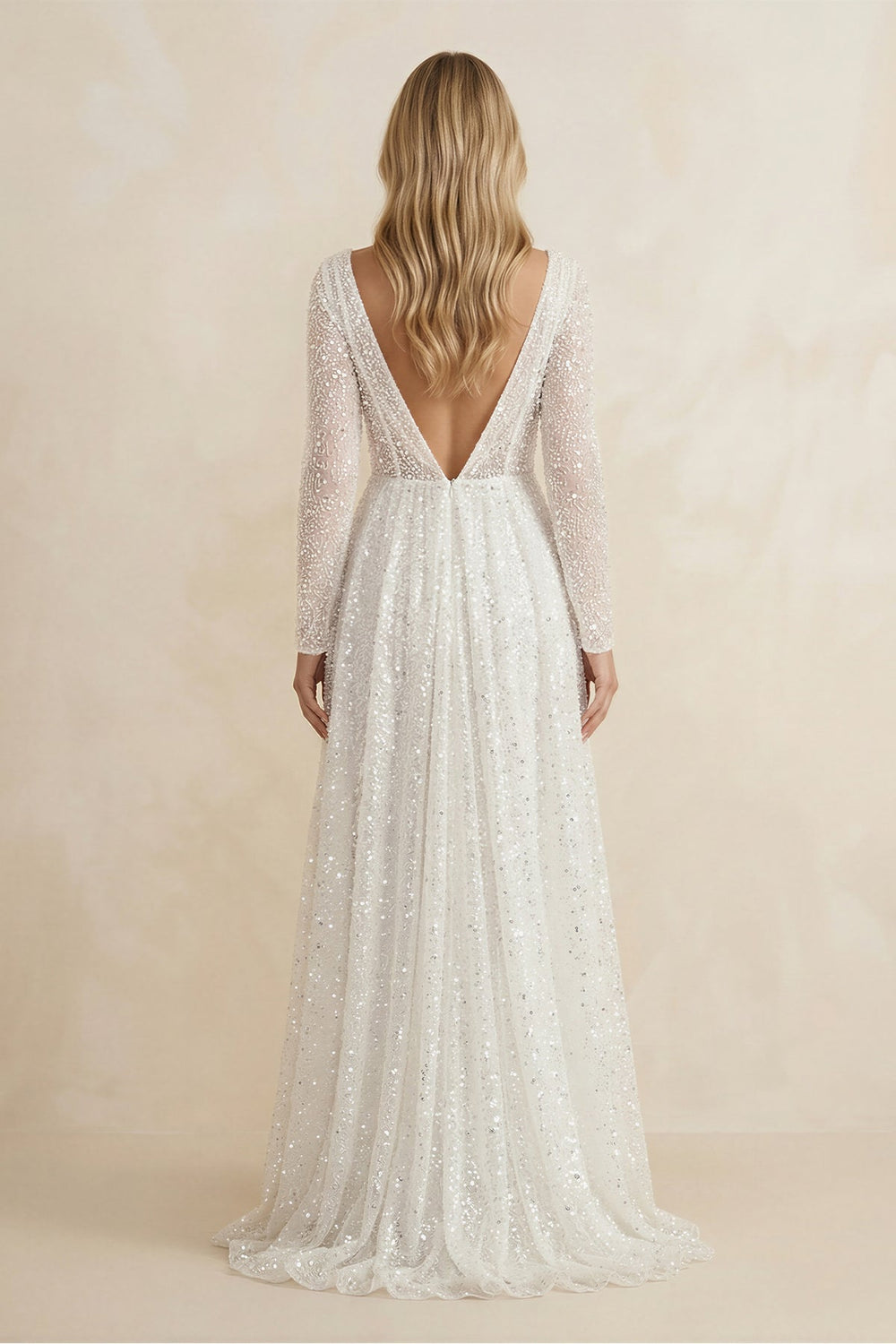 Bohemian A-Line Sparkly Sequined Luxury Wedding Dresses – Wedding Dresses by KissProm | Available at KissProm
