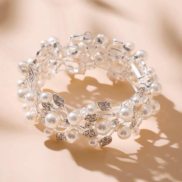 Bride and Bridesmaids Silver Pearl Bracelets - KissProm