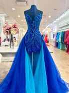 Ines | Royal Blue - Sheath V Neck Sequined Short Homecoming Dresses with Train