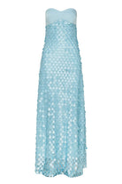 Islen | Blue - Sheath Strapless Long Prom Dresses with Sequins - KissProm