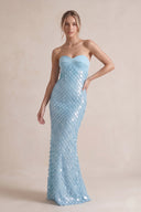 Blue - Sheath Sweetheart Long Prom Dresses with Sequins – Prom Dresses by KissProm | Available at KissProm