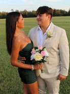 Issa | Yellow - Strapless Sheath Short Homecoming Dresses With Keyhole