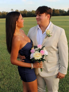 Issa | Yellow - Strapless Sheath Short Homecoming Dresses With Keyhole