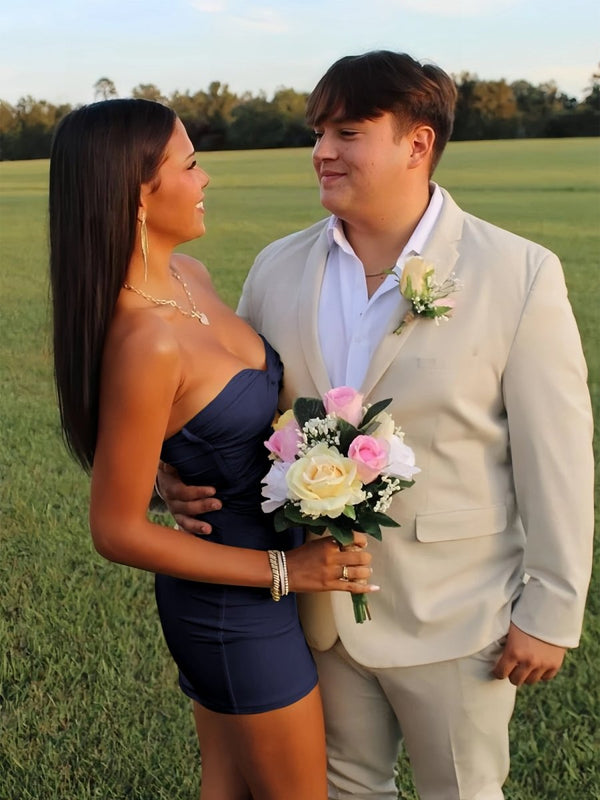 Issa | Yellow - Strapless Sheath Short Homecoming Dresses With Keyhole