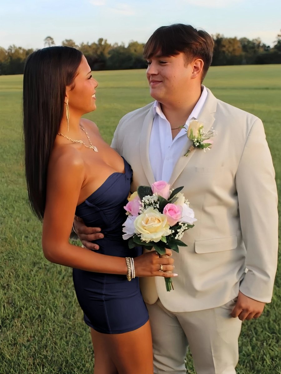 Issa | Yellow - Strapless Sheath Short Homecoming Dresses With Keyhole