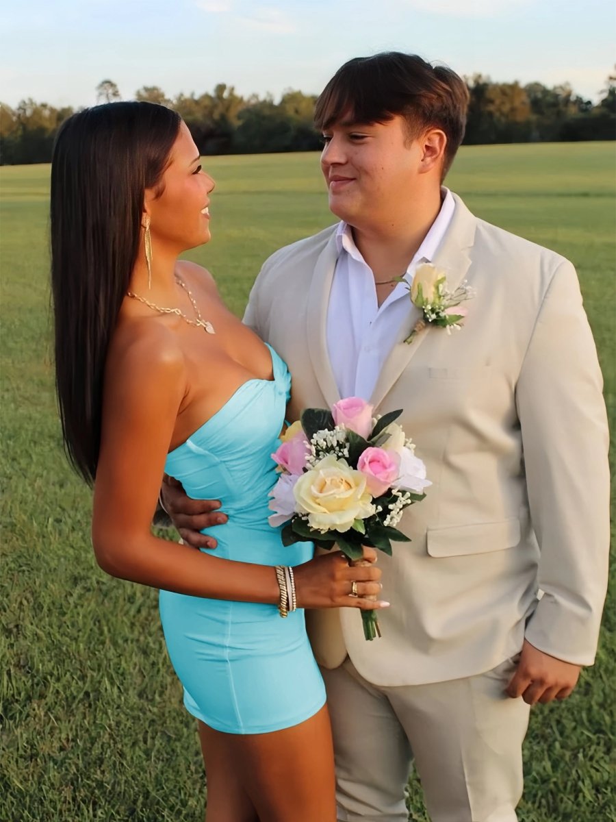 Yellow - Sweetheart Sheath Short Homecoming Dresses With Keyhole, Yellow / 18 Yellow - Sweetheart Sheath Short Homecoming Dresses With Keyhole, Yellow / 18