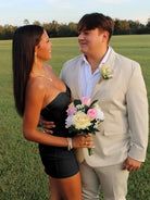 Issa | Yellow - Strapless Sheath Short Homecoming Dresses With Keyhole