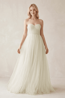 Ivory Sweetheart Tulle Long Wedding Dresses - KISSPROM