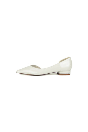 Burgundy Pointed - Toe Flats with a Sleek Finish - KissProm