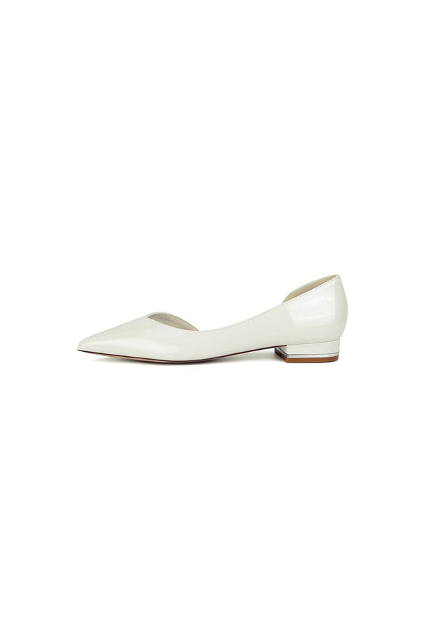 Burgundy Pointed - Toe Flats with a Sleek Finish - KissProm