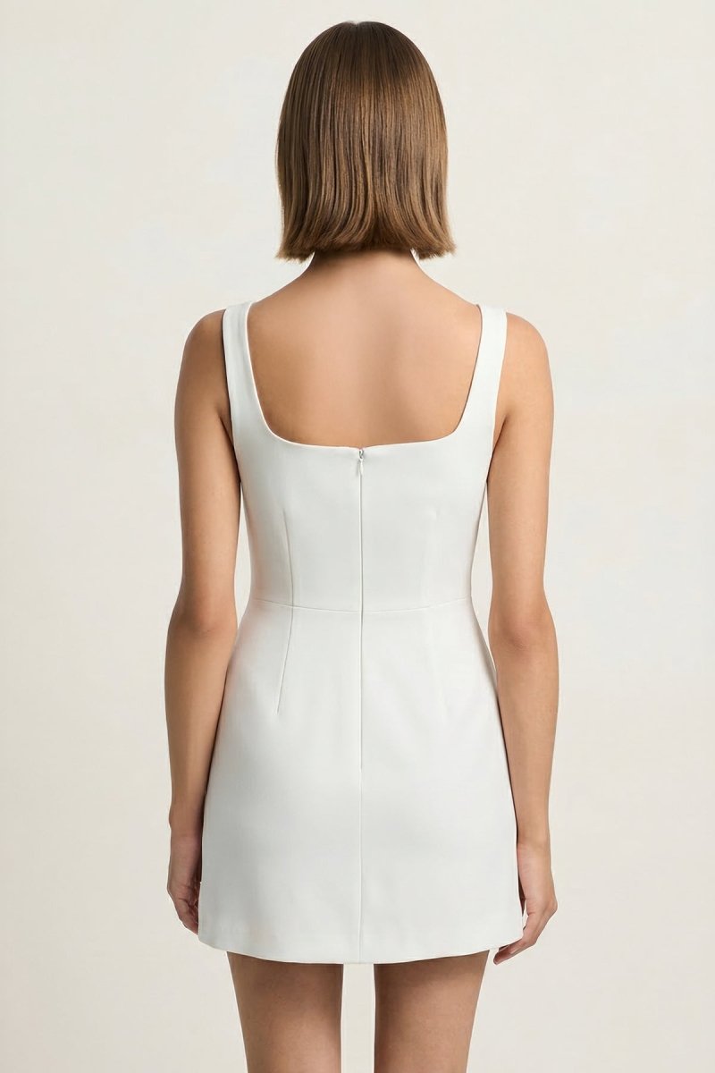 Ivory Square Neck Sheath Graduation Dress Ivory / 00 Ivory Square Neck Sheath Graduation Dress Ivory / 00