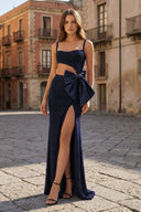 Gorgeous Mermaid Spaghetti Straps Black Beaded Prom Dresses with Slit - KissProm