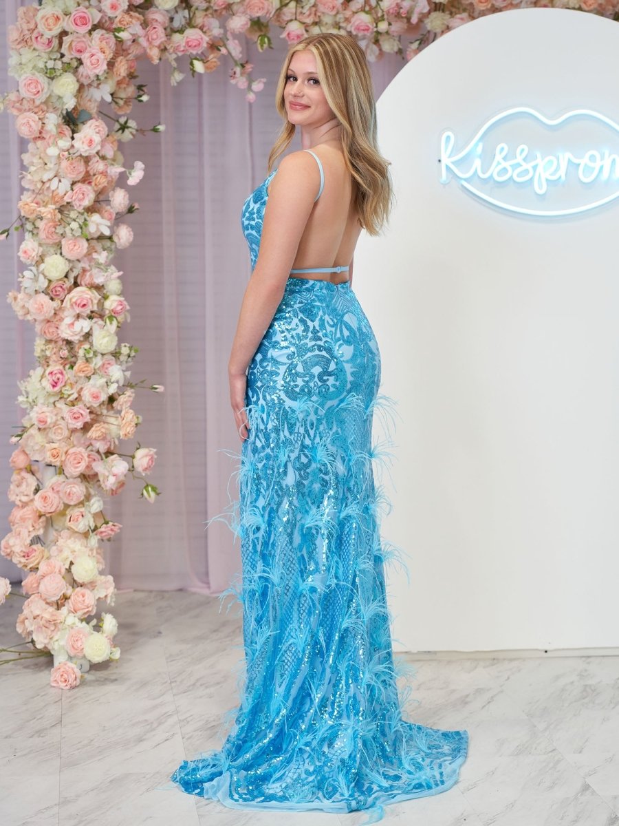 jade evening dress Rhinestone Jade Jersey Keyhole Back Mermaid Prom Dress