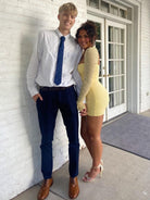Jael | Yellow - Sweetheart Long Sleeves Bodycon Homecoming Dresses With Pearls