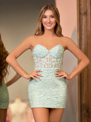 Jasmine | Tight Short Homecoming & Cocktail Dresses with Appliques