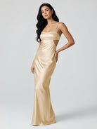 Jelissa | Spaghetti Straps Sheath Aqua Blue Prom Dress Formal Satin Party Dress - KissProm