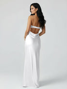 Jelissa | Spaghetti Straps Sheath Aqua Blue Prom Dress Formal Satin Party Dress - KissProm