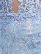 Joanne | Sky Blue - Bodycon Sweetheart Lace Short Tight Homecoming Dresses with Appliques