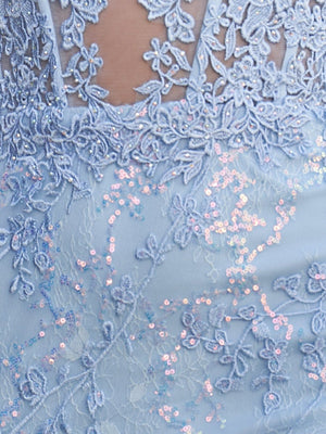 Joanne | Sky Blue - Bodycon Sweetheart Lace Short Tight Homecoming Dresses with Appliques