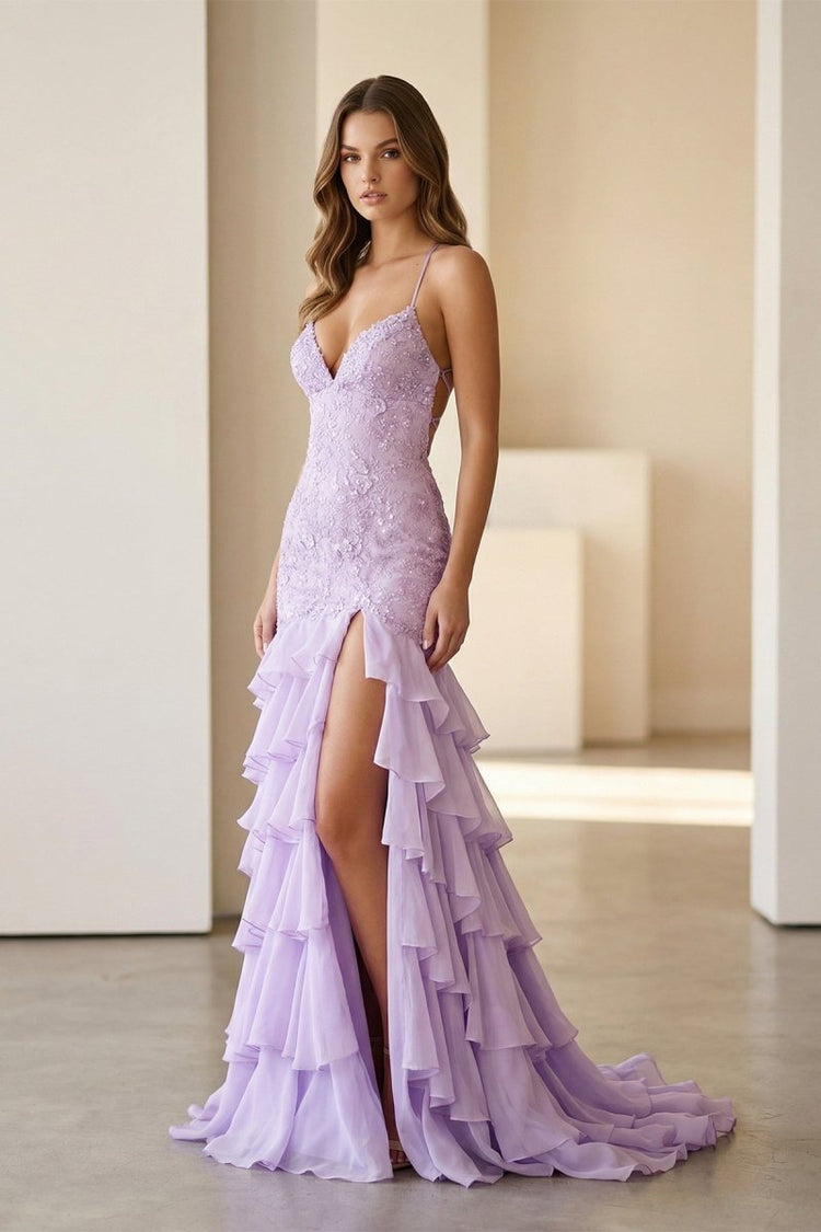liz jordan purple dress Liz Jordan Dress Womens 10 Purple Ruffles Layered Embellished Party Wedding