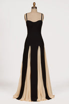 July | Champagne - Spaghetti Straps Sleeveless A Line Satin Long Prom Dresses - KissProm