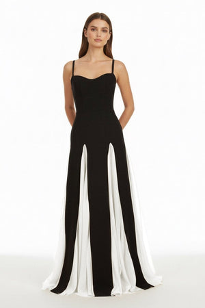 July | White - Spaghetti Straps Sleeveless A Line Satin Long Prom Dresses - KissProm