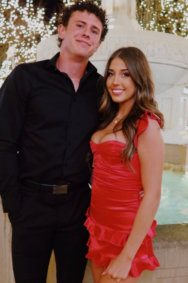 Junelle | Red - Sweetheart Satin Ruffles Short Homecoming Dresses