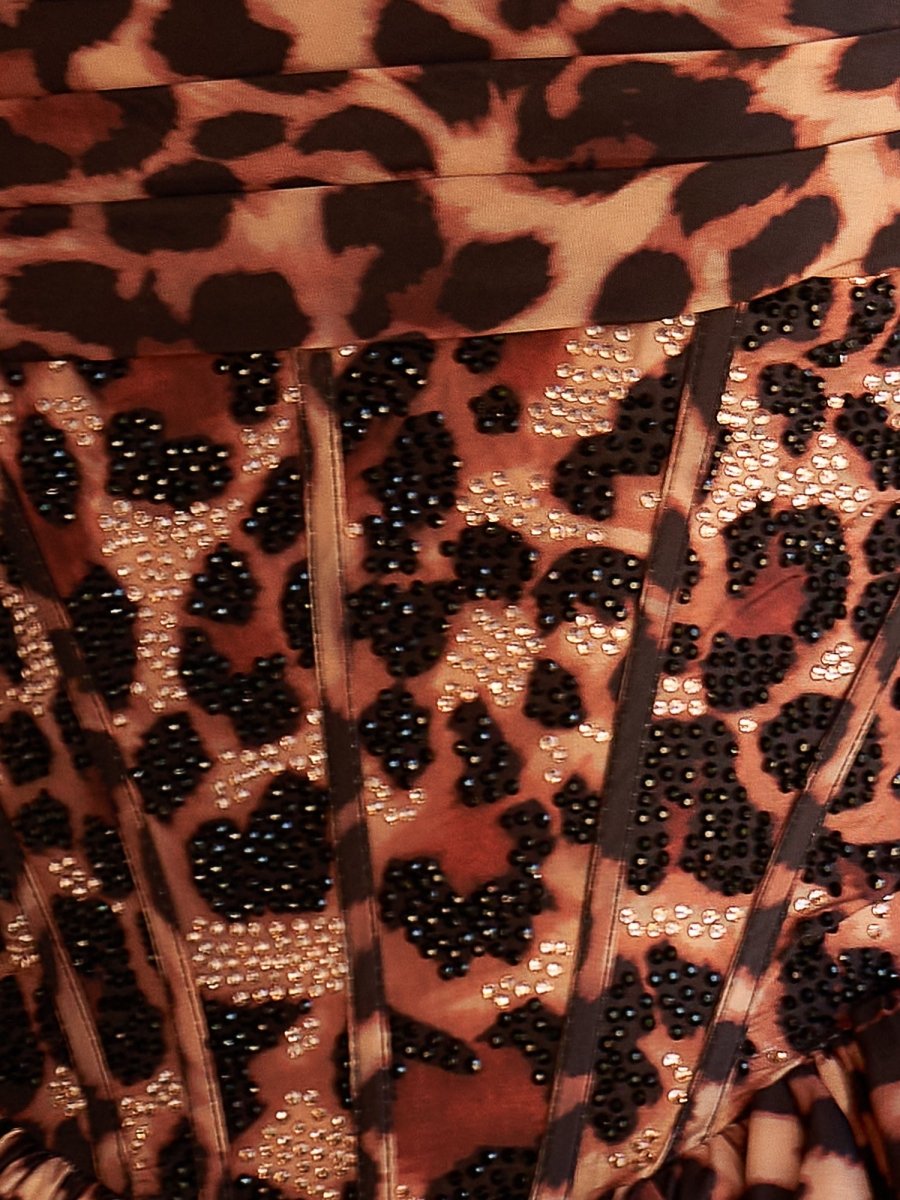 Kael | Leopard - A Line Beaded Sweetheart Bubble Hem Homecoming Dresses