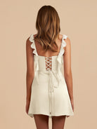 Kaerith | Lilac - Sheath Satin V Neck Short Homecoming & Cocktail Dresses with Ruffles