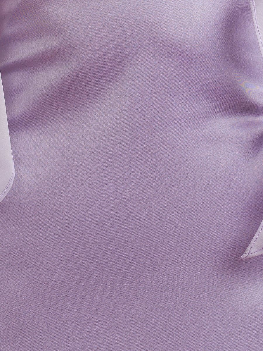 Kaerith | Lilac - Sheath Satin V Neck Short Homecoming & Cocktail Dresses with Ruffles