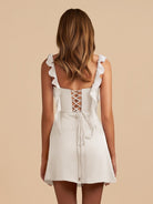 Kaerith | Lilac - Sheath Satin V Neck Short Homecoming & Cocktail Dresses with Ruffles