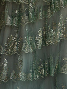 Kaisa | Sky Blue A Line Strapless Ruffle Sequin Lace Prom Dresses - KissProm