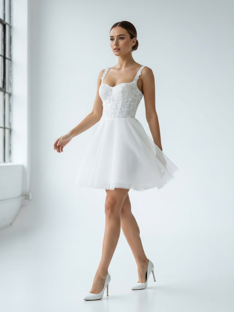 Kalina | Elegant A - Line Sweetheart Wedding Dress With Lace - KissProm